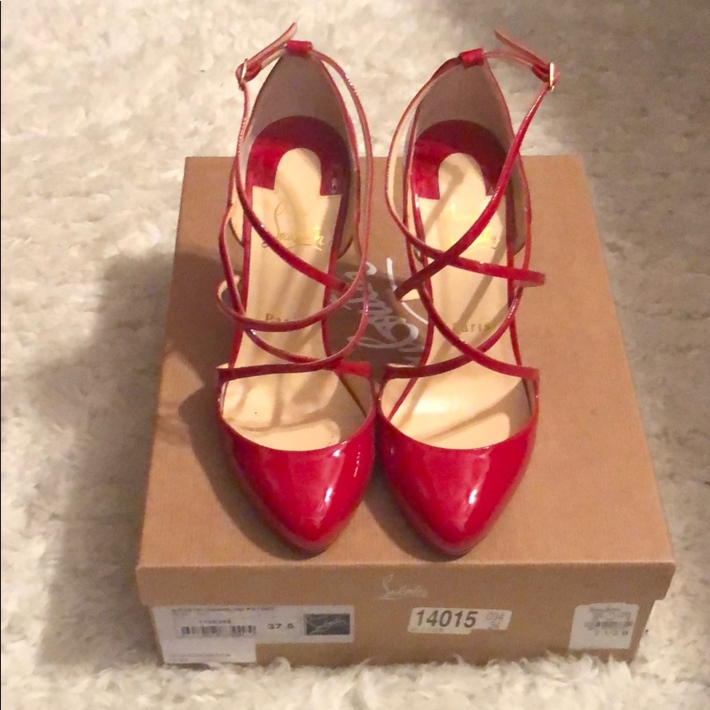 Authentic Louboutin 100m patent Soustelissimo Red